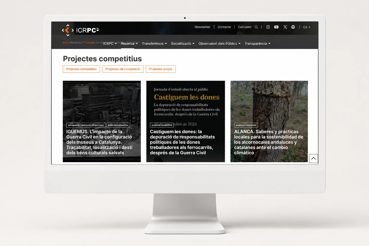 ICRPC. Catàleg de projectes. Índex. LaMantis Web a Mida