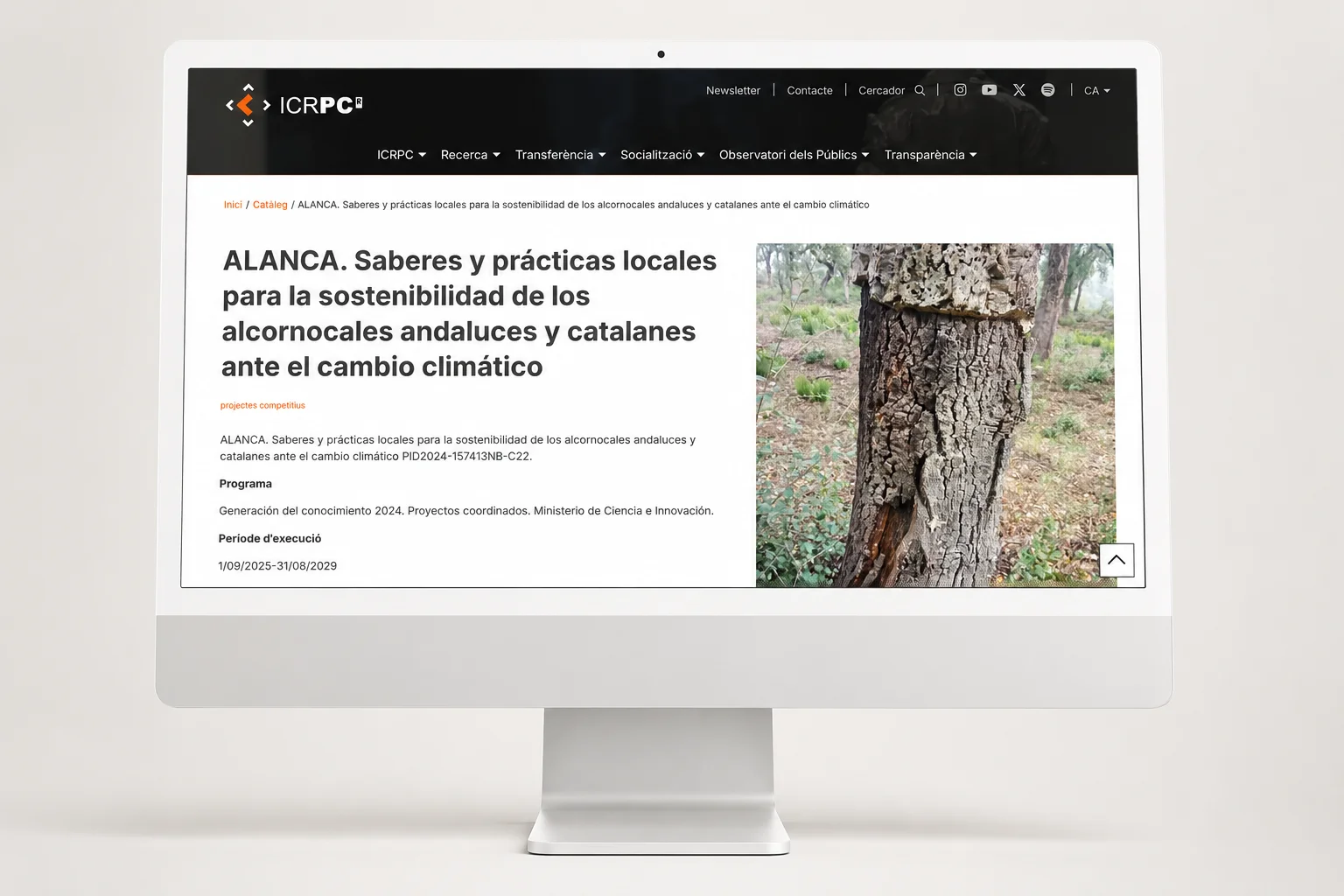 ICRPC. Catàleg de projectes. Fitxa. LaMantis Web a Mida